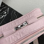 Prada Nappa Antique Leather Multi-pocket Pink Bag 22x10.5x7cm - 4