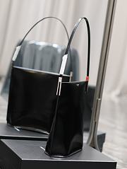 YSL Suzanne Rigid Shoulder Bag Shiny Leather Black 28x29x10cm - 4