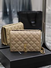 YSL Quilted Becky shoulder Bag Beige 25x17x7cm - 1