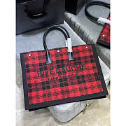 YSL Rive Gauche Vertical Shopper Black And Red 48x36x16cm - 1