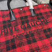 YSL Rive Gauche Vertical Shopper Black And Red 48x36x16cm - 2
