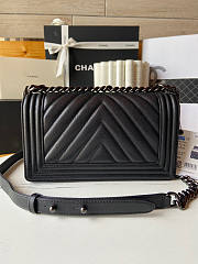 Chanel Leboy Chevron Black Caviar Black Hardware 25cm - 4