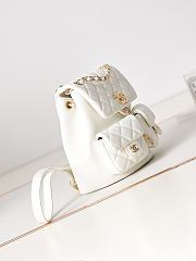 Chanel Backpack White Gold 21x20x12cm - 5