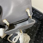 Chanel Mini Flap Bag Grey Lambskin Gold 17cm - 5