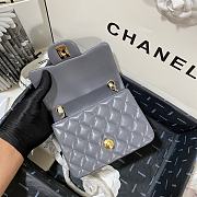 Chanel Mini Flap Bag Grey Lambskin Gold 17cm - 4