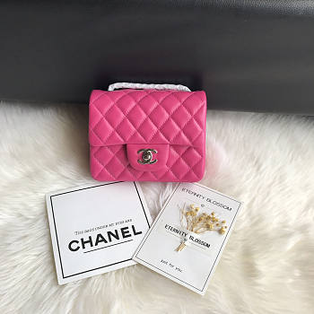 Chanel Mini Flap Bag Pink Lambskin Silver 17cm