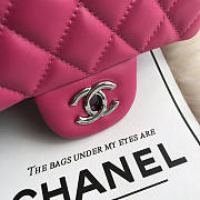 Chanel Mini Flap Bag Pink Lambskin Silver 17cm - 5