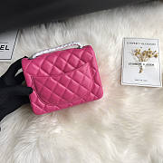 Chanel Mini Flap Bag Pink Lambskin Silver 17cm - 4
