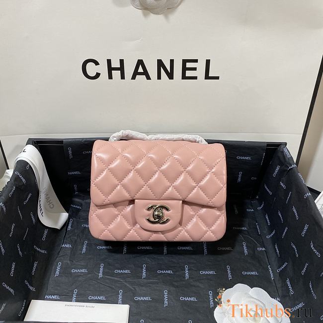 Chanel Mini Flap Bag Light Pink Lambskin Silver 17cm - 1