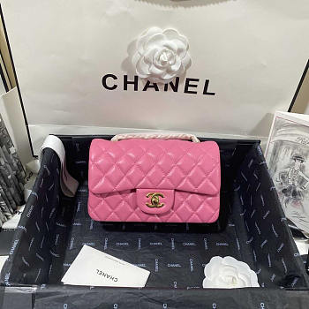 Chanel Classic Flap Bag Lambskin Pink Gold 20cm
