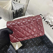 Chanel Classic Flap Bag Lambskin Red Wine Gold 20cm - 4