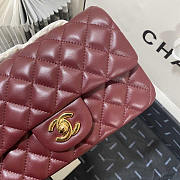 Chanel Classic Flap Bag Lambskin Red Wine Gold 20cm - 5