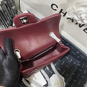 Chanel Classic Flap Bag Lambskin Red Wine Silver 20cm - 5