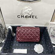 Chanel Classic Flap Bag Lambskin Red Wine Silver 20cm - 4