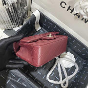 Chanel Classic Flap Bag Lambskin Red Wine Silver 20cm - 3