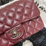 Chanel Classic Flap Bag Lambskin Red Wine Silver 20cm - 2