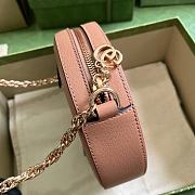 Gucci Ophidia GG Mini Round Shoulder Bag Pink 18x18x4.5cm  - 5