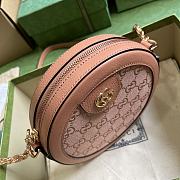 Gucci Ophidia GG Mini Round Shoulder Bag Pink 18x18x4.5cm  - 3