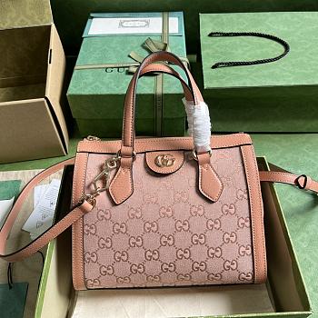 Gucci Ophidia GG Small Tote Bag Pink 24x20.5x10.5cm