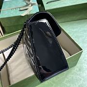 Gucci GG Marmont Patent Small Shoulder Bag Black 26x15x7cm - 2