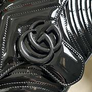 Gucci GG Marmont Patent Small Shoulder Bag Black 26x15x7cm - 5