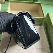Gucci GG Marmont Patent Super Mini Bag Black 16.5x10x4.5cm - 5