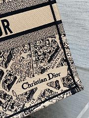 Dior Large Book Tote Beige and Black Plan de Paris 42 x 35 x 18.5 cm - 2