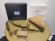 Prada Triangle Leather Beige Shoulder Bag 26x14x12cm - 4