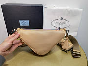 Prada Triangle Leather Beige Shoulder Bag 26x14x12cm - 5