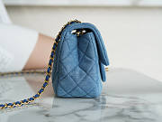 Chanel Denim Quilted Mini Pearl Crush Flap Blue 13x18x7cm - 3