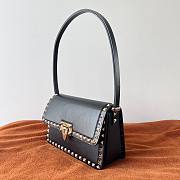 Valentino Rockstud23 Smooth Calfskin Shoulder Bag Black 23x13x9cm - 4