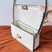 Valentino Rockstud23 Smooth Calfskin Shoulder Bag White 23x13x9cm - 6