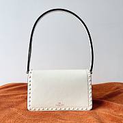 Valentino Rockstud23 Smooth Calfskin Shoulder Bag White 23x13x9cm - 4