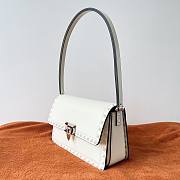 Valentino Rockstud23 Smooth Calfskin Shoulder Bag White 23x13x9cm - 2