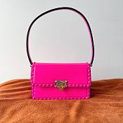 Valentino Rockstud23 Smooth Calfskin Shoulder Bag Pink 23x13x9cm - 1