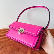 Valentino Rockstud23 Smooth Calfskin Shoulder Bag Pink 23x13x9cm - 4