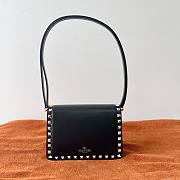 Valentino Small Rockstud23 Smooth Shoulder Bag Black 18.5x12x8cm - 4