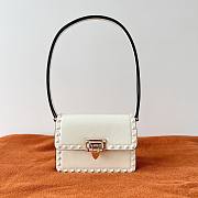 Valentino Small Rockstud23 Smooth Shoulder Bag White 18.5x12x8cm - 1