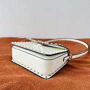 Valentino Small Rockstud23 Smooth Shoulder Bag White 18.5x12x8cm - 3