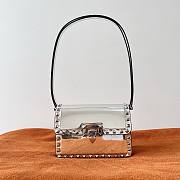 Valentino Small Rockstud23 Smooth Shoulder Bag Silver 18.5x12x8cm - 1