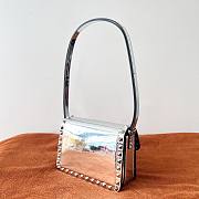 Valentino Small Rockstud23 Smooth Shoulder Bag Silver 18.5x12x8cm - 2