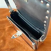 Valentino Small Rockstud23 Smooth Shoulder Bag Silver 18.5x12x8cm - 3