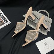 Gucci Women's GG Mid-Heel Slide Sandal Beige 7.5cm - 6