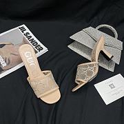 Gucci Women's GG Mid-Heel Slide Sandal Beige 7.5cm - 2