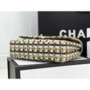 Chanel Wool Tweed & Gold Metal Ecru Khaki Brown 25.5cm - 5