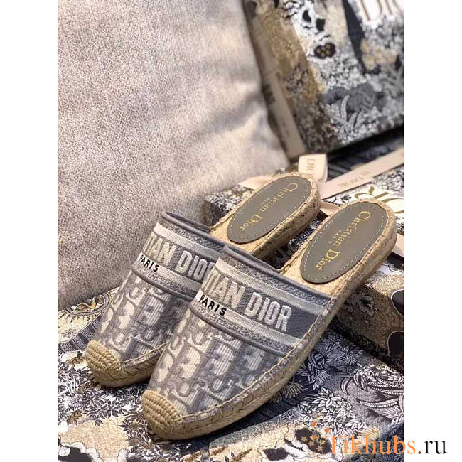 Dior Espadrilles Mules Gray - 1