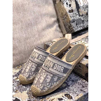 Dior Espadrilles Mules Gray