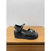 Chanel Open Toe Platform Casual Style Black - 4