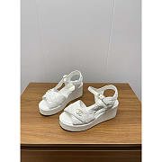 Chanel Open Toe Platform Casual Style Leather Party Style White - 2