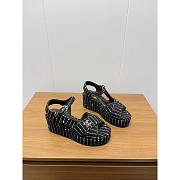 Chanel Open Toe Platform Casual Style Leather Party Style Streak - 1
